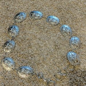 Silver Metal Floral Western Belt